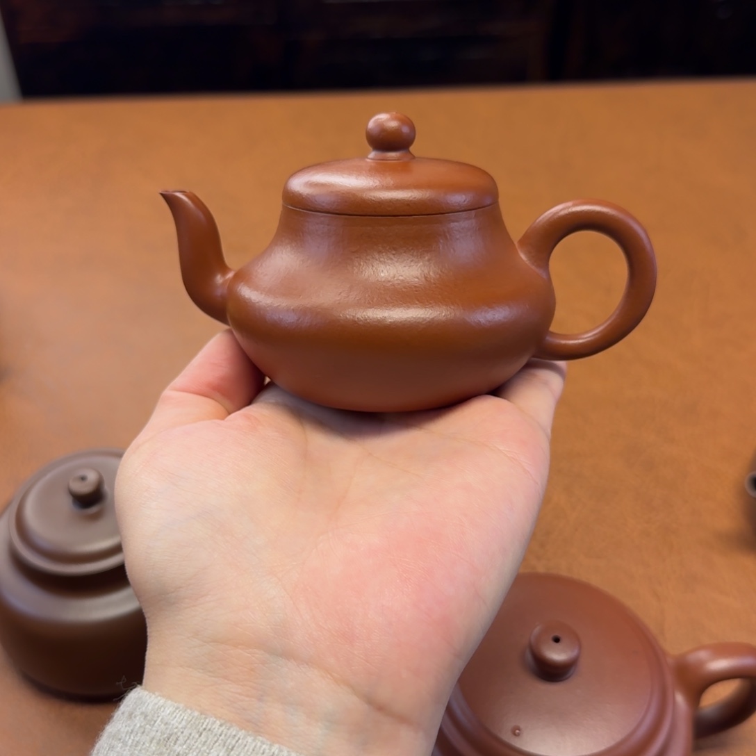 紫砂茶壶君德，150cc，小煤窑朱泥，全手工制作