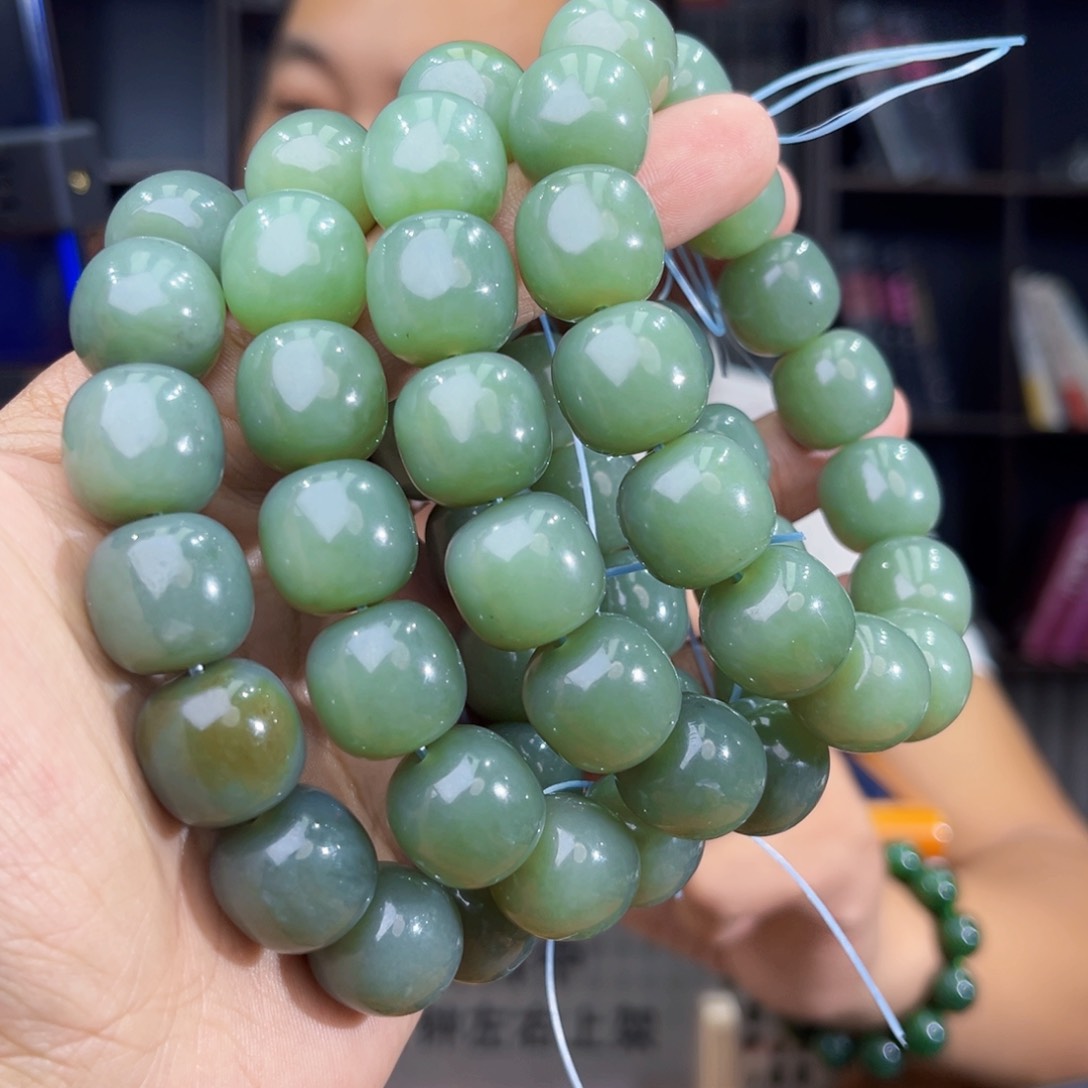 手串未镶嵌和田玉纯天然14年新疆且末料正蓝卡16多样性发其一