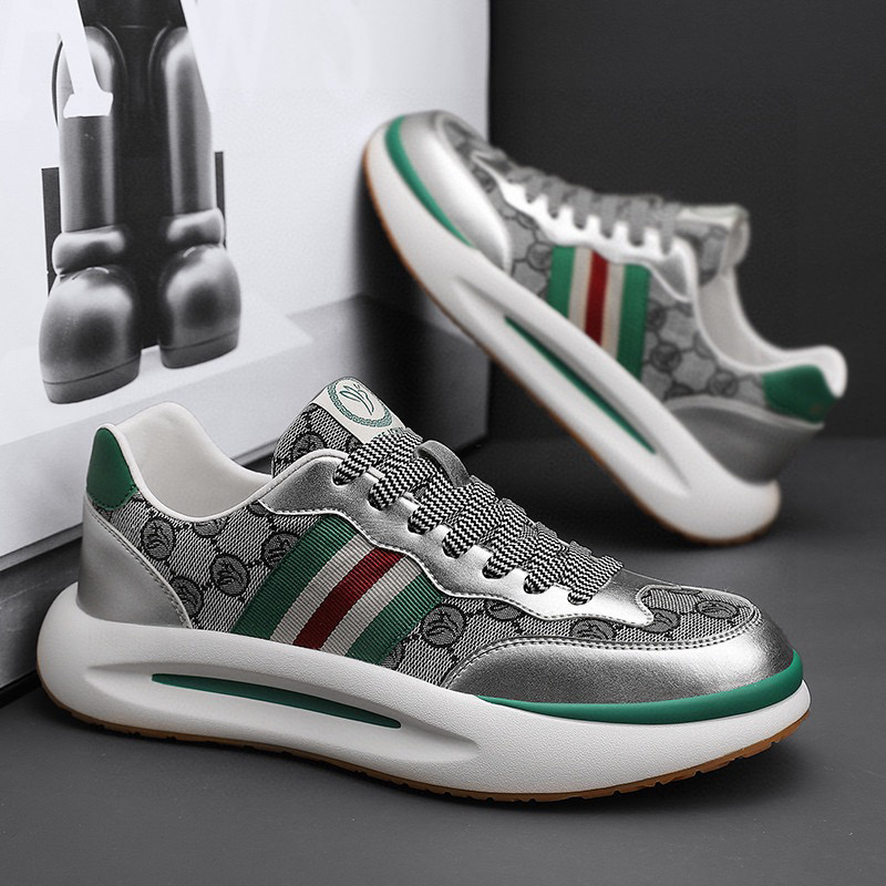 情侣款休闲车缝线系带日系透气休闲皮鞋老爹鞋鞋子厚底小白鞋春季