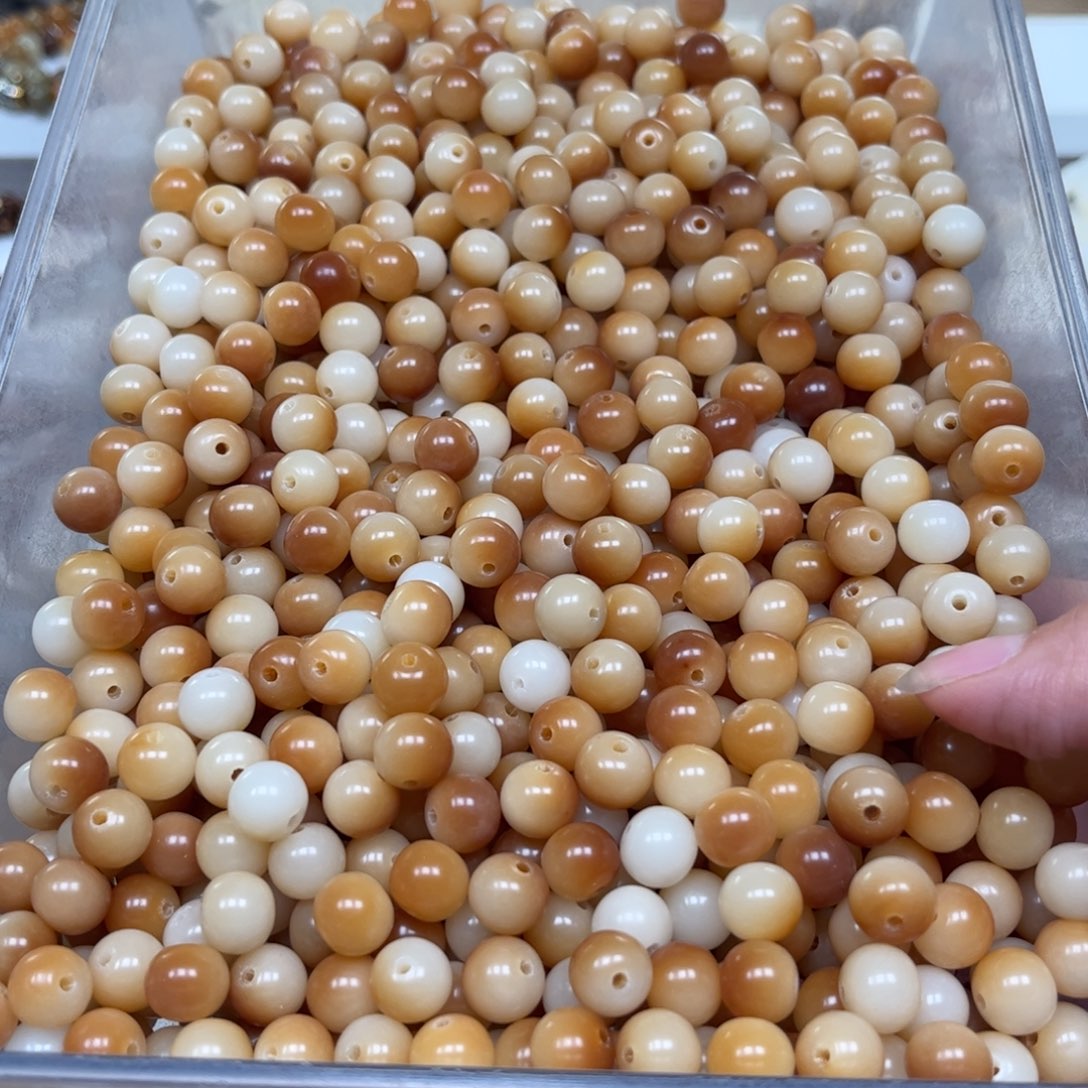 白玉菩提吊坠炭烤散珠50颗