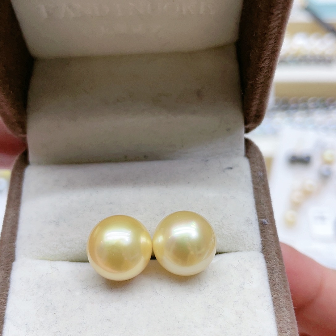 海水珍珠耳饰银S925镶嵌