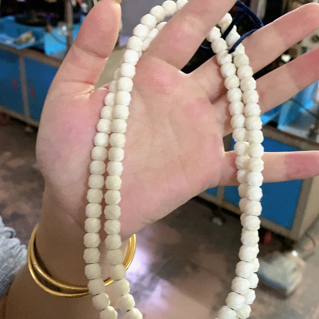 星月菩提手串海南原生态白玉菩提转运珠长串8.7