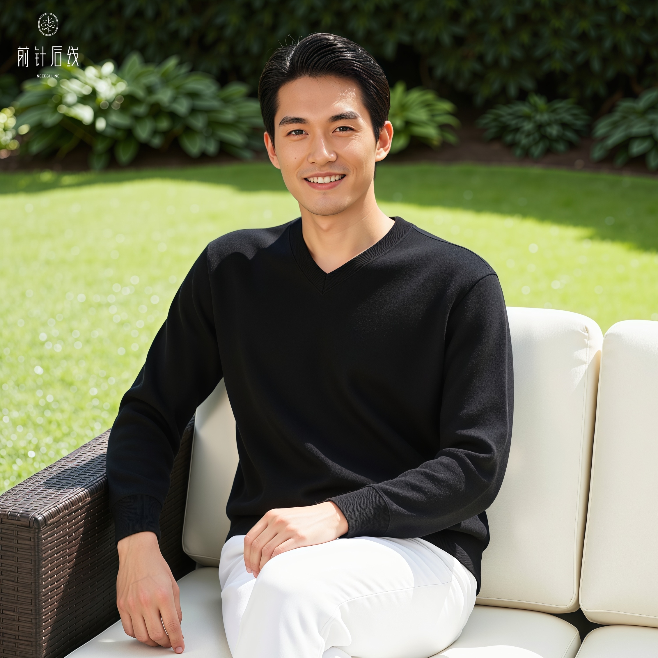 100%纯羊毛V领男士羊毛衫品质商务男款秋冬保暖百搭打底男装纯色