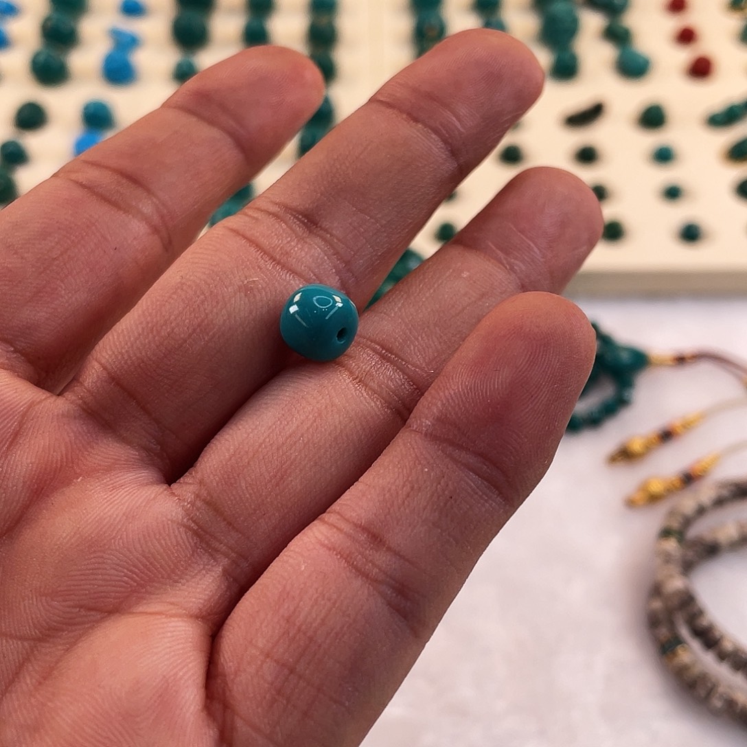 绿松石未镶嵌耳饰