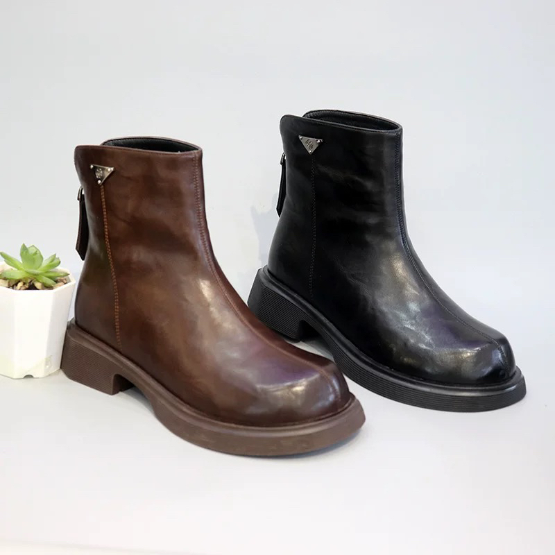 ZZGS·【冬季新款加绒翻毛皮丑萌短靴862