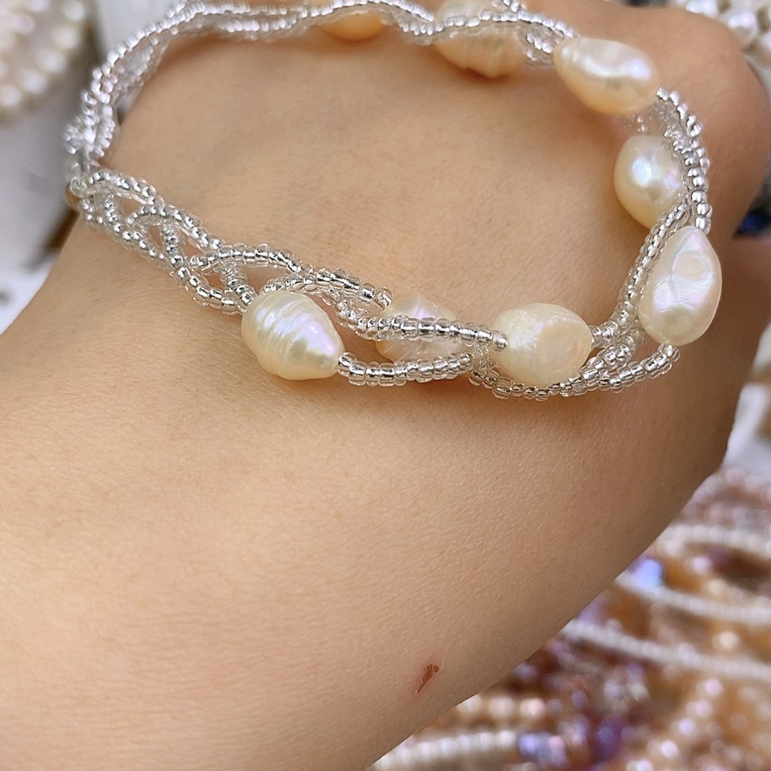 淡水珍珠手绳合金