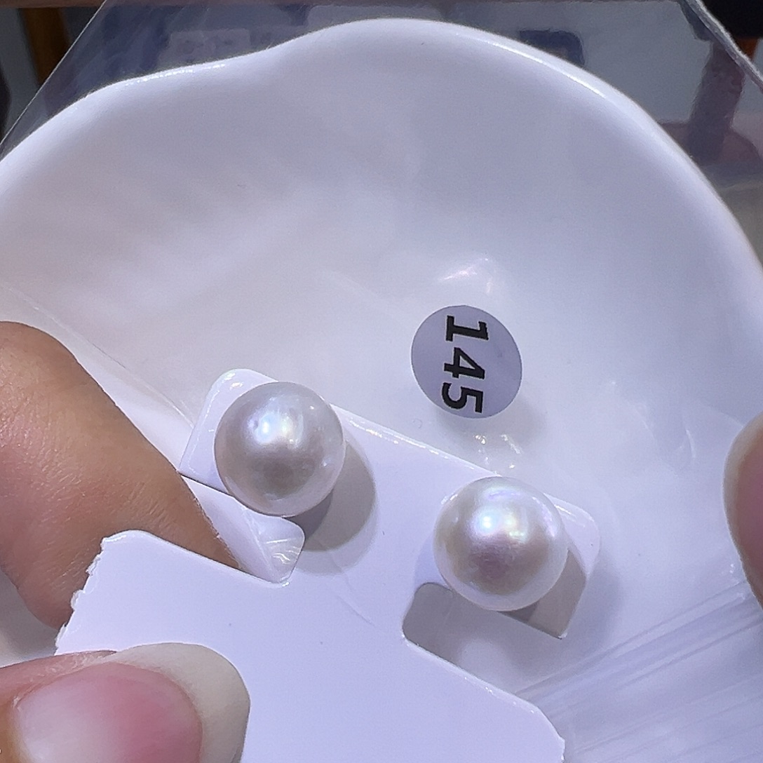 银S925镶嵌耳饰淡水珍珠