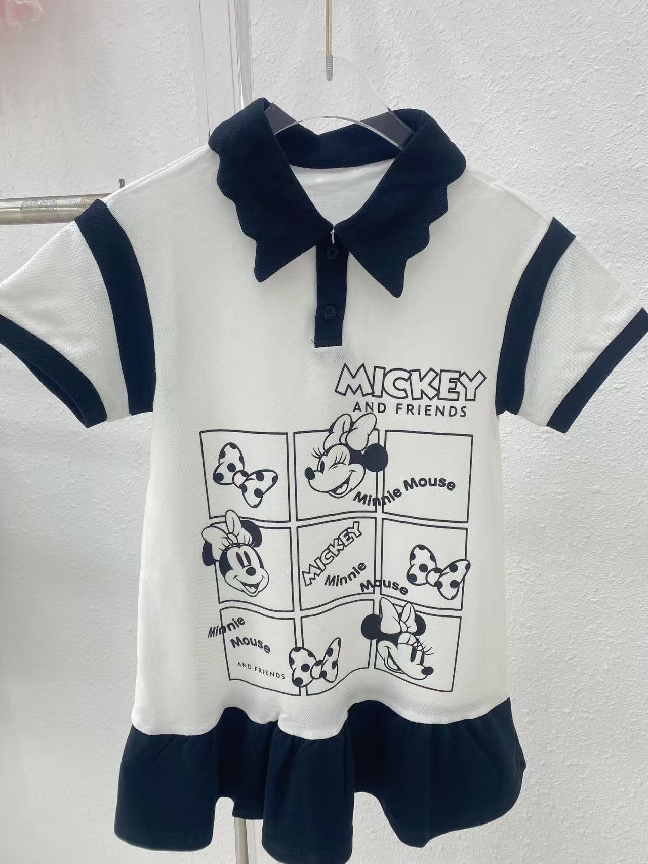 DS002连衣裙休闲短袖女童时尚女童装春季荷叶裙夏季拼色