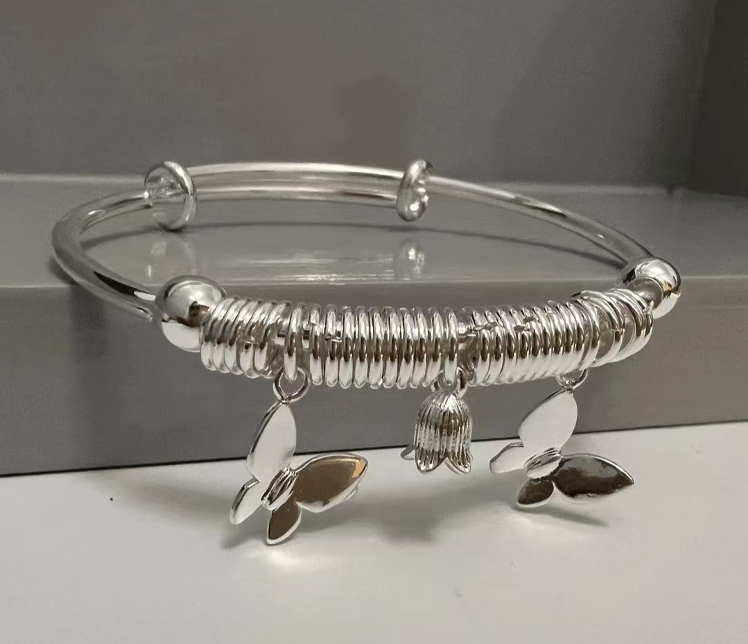 足银银制品 足银银制品 【949】比翼双飞手镯