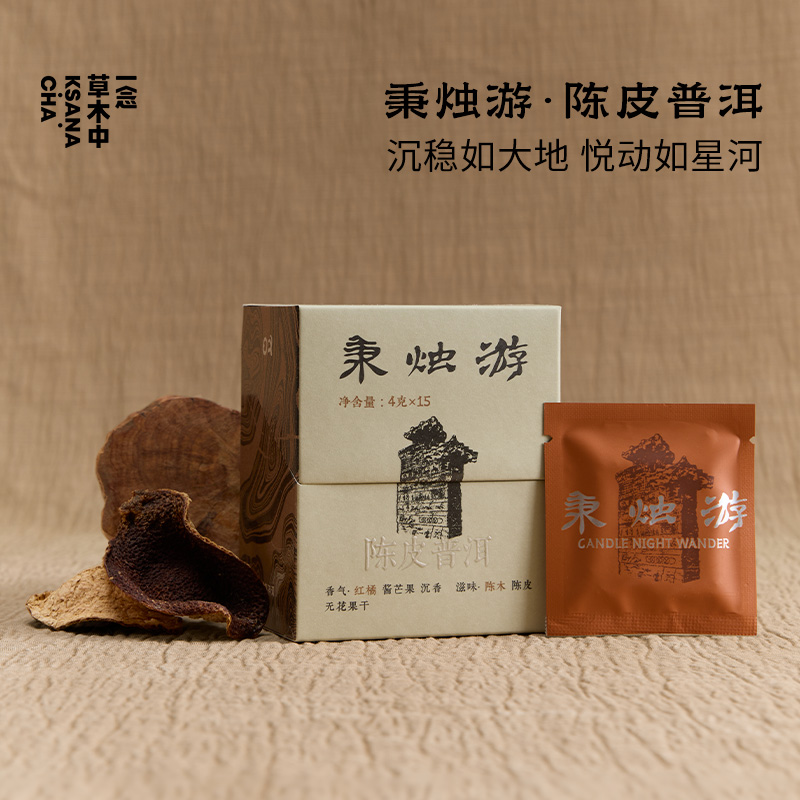 陈皮普洱·秉烛游60g/盒 | 浮世茶系列 | 一念草木中