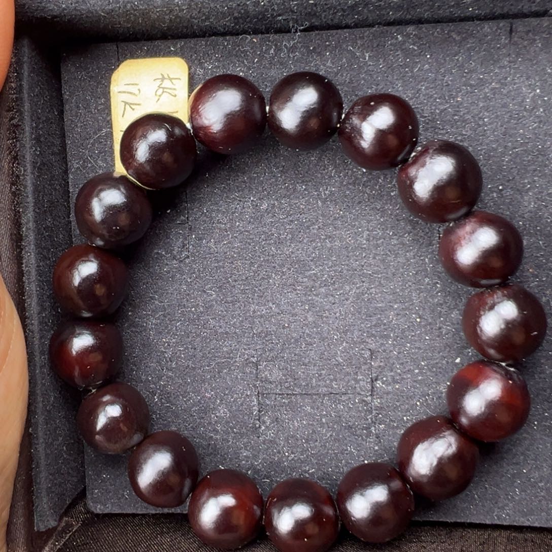 竟然手串卡13毫米17颗籽红色手串