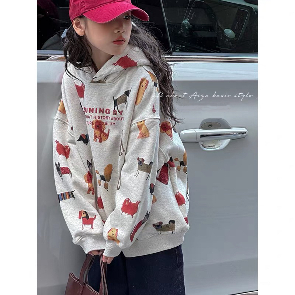 东大门明星彩色动物加绒带帽冬季卫衣 A712 712 Q2