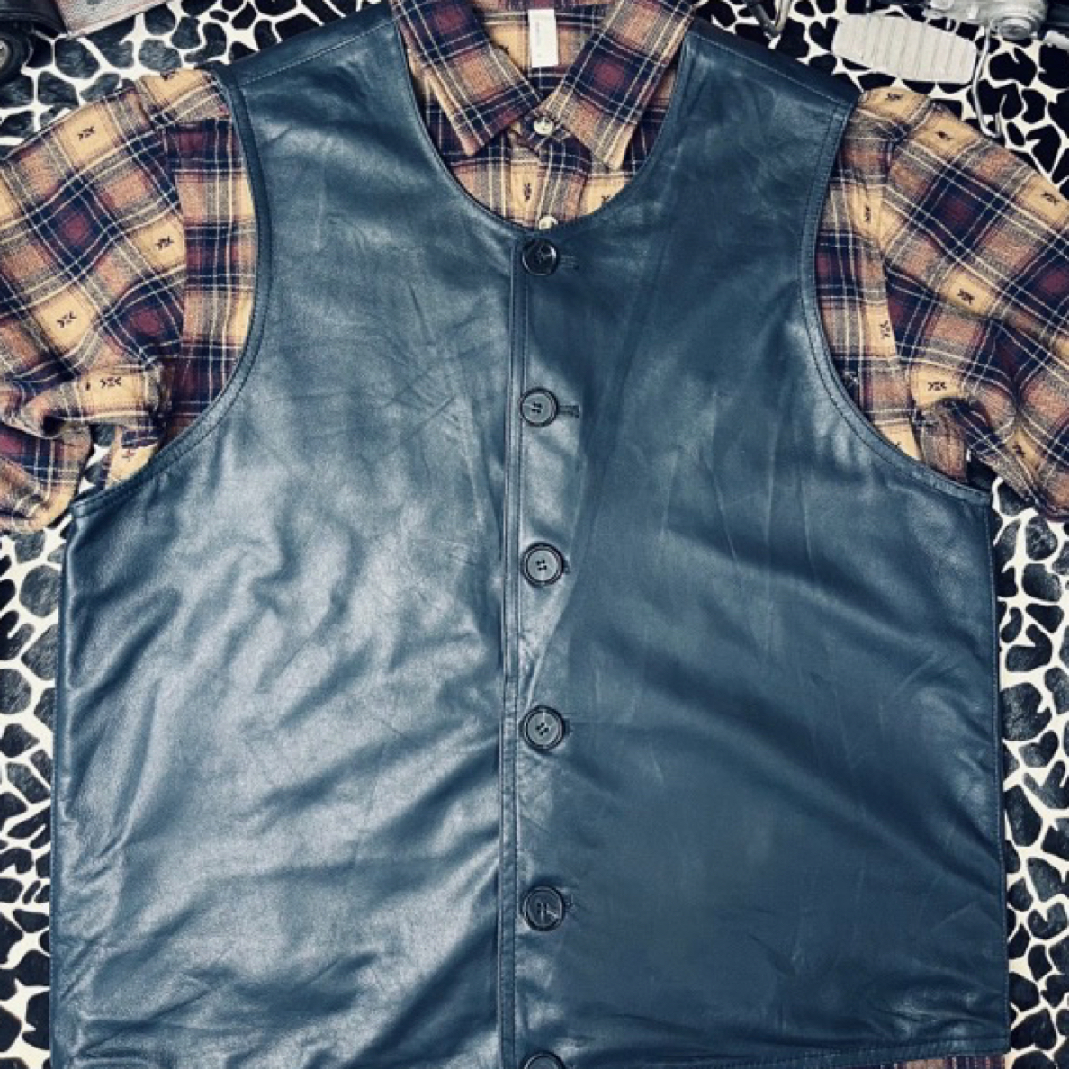 福利款真皮马甲经典战斧百搭无袖背心外套潮