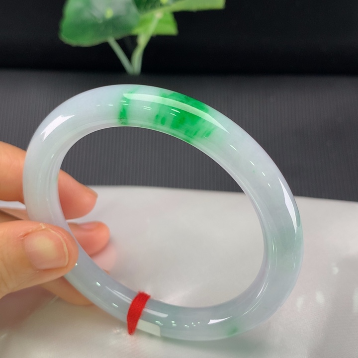 翡翠未镶嵌手镯圆条56