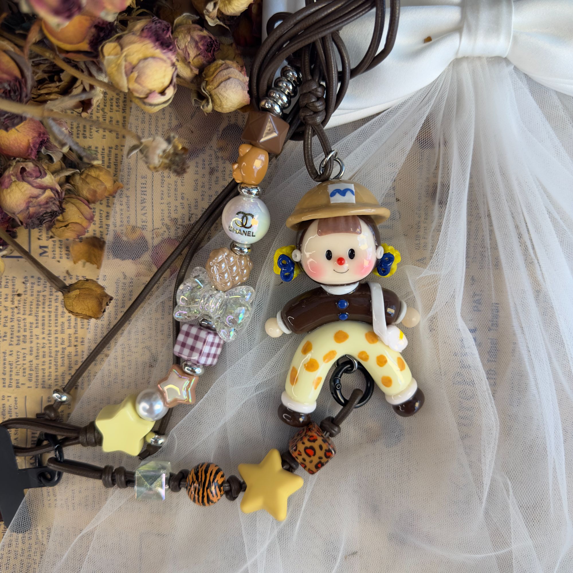  实拍018~新款手作多妹手机背夹可调节斜挎挂绳可爱玩偶挂件