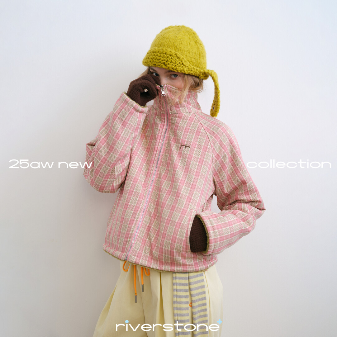 riverstone plus (达播）双面穿摇粒绒格纹保暖立领外套女冬季加厚