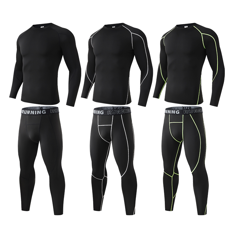 保暖内衣男士打球健身长袖加绒打底套装运动紧身秋衣秋裤高弹