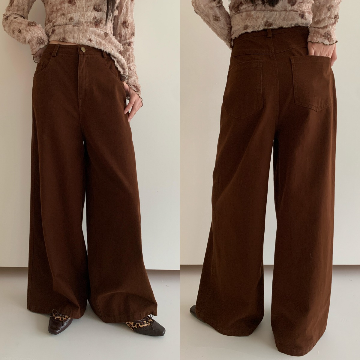 秋松弛感纯色百搭裤子天丝棉宽松休闲裤女F6056