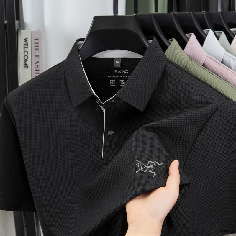 【精品撤柜】男士刺绣短袖polo衫速干宽松大牌轻奢商务休闲免烫T恤