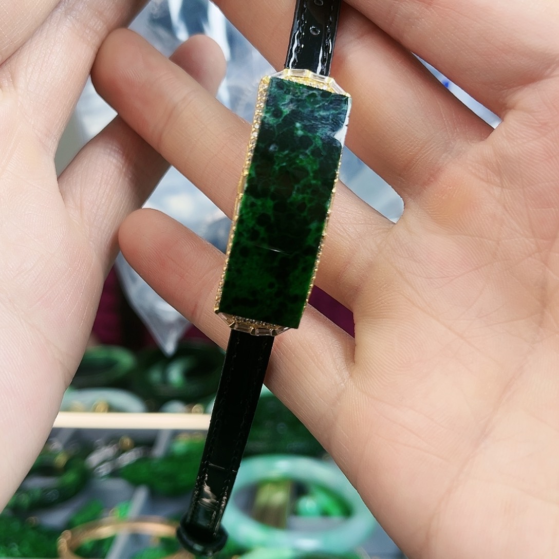 翡翠手链银S925镶嵌手链