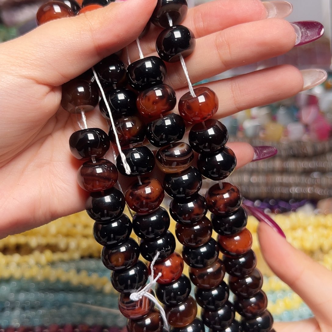 玛瑙/玉髓足银镶嵌珠宝半成品Z214缠丝玛瑙14.3*9.7mm