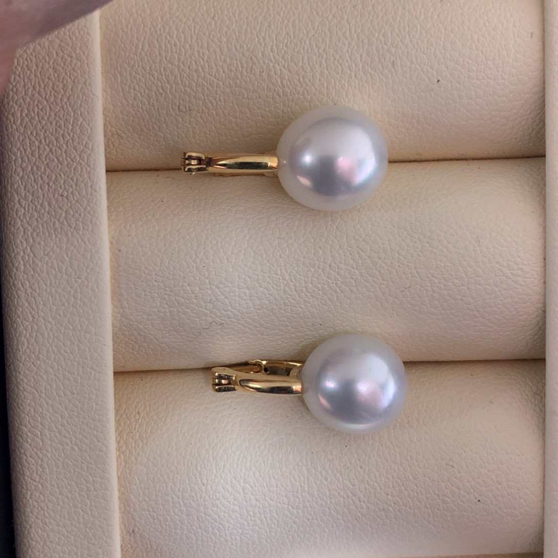 海水珍珠耳饰18K金镶嵌