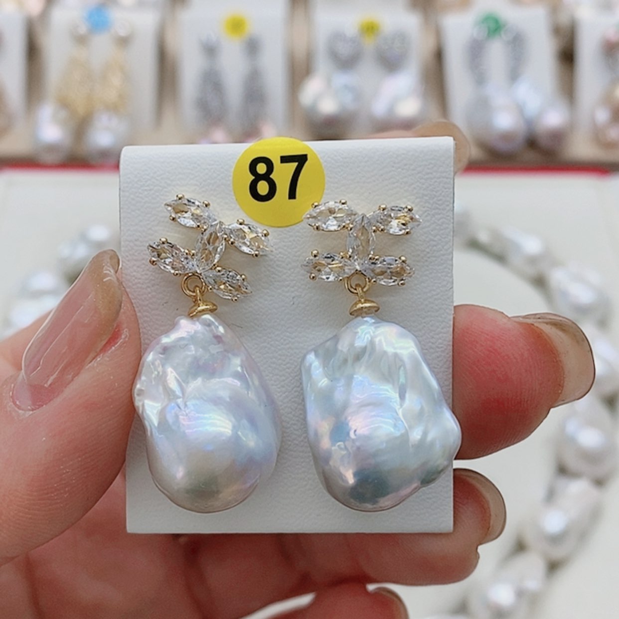 【闪购商品】淡水珍珠耳饰银S925镶嵌