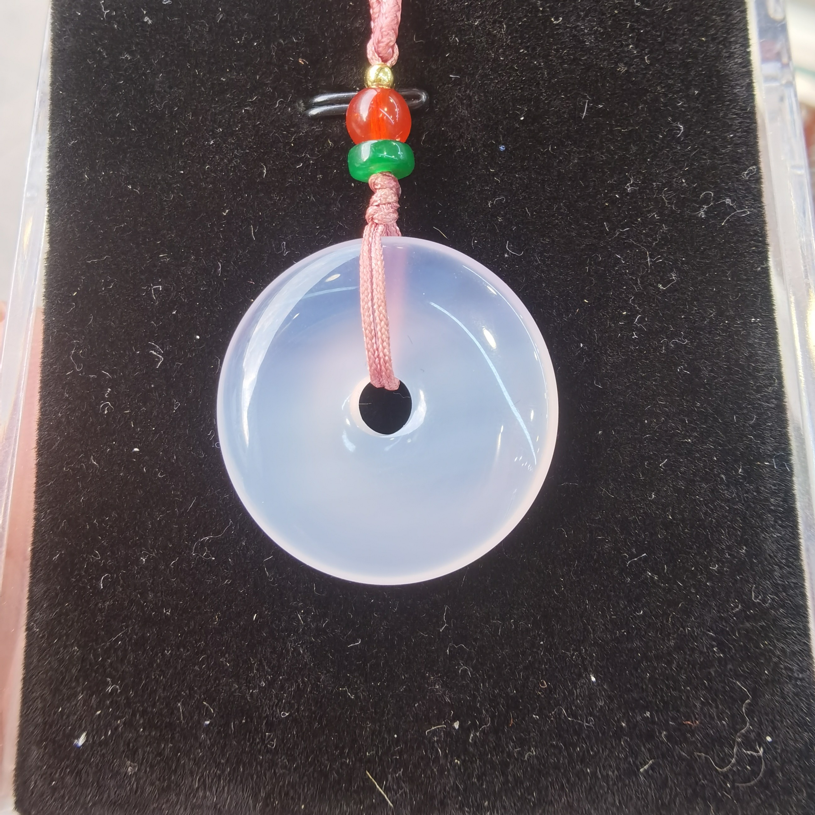 紫冰透冰紫玉髓平安扣玛瑙平安扣浅紫平安扣挂件项链手机挂包挂件