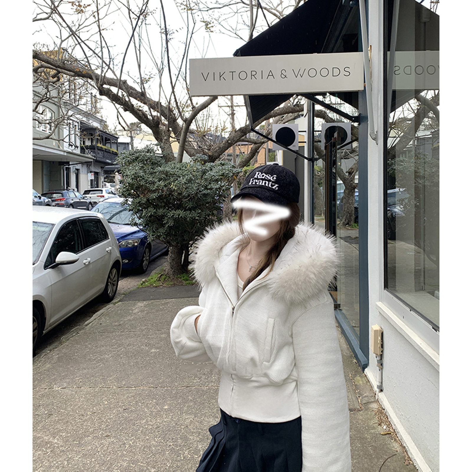 '温暖壁炉'休闲百搭韩版运动大毛领短款针织拉链连帽衫外套女冬