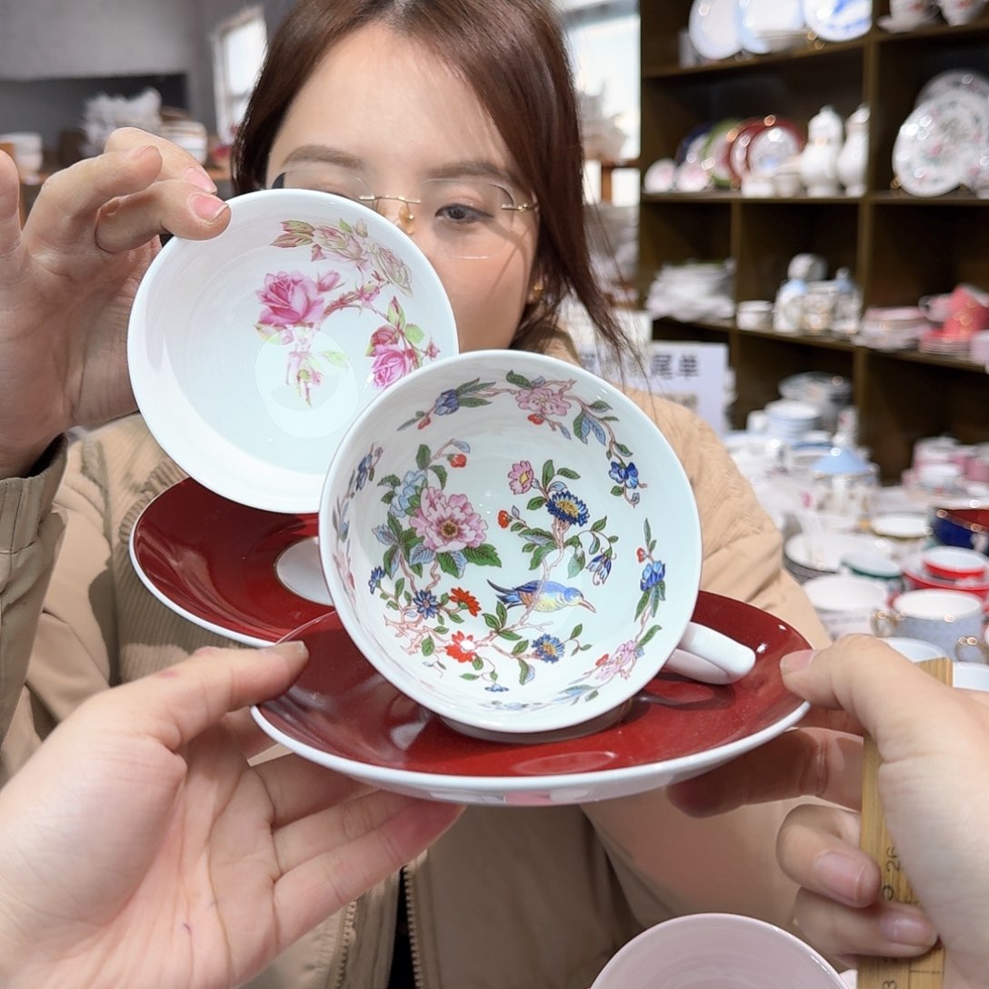 瓷安家咖啡杯碟2套（4件）220ml外贸骨瓷微瑕