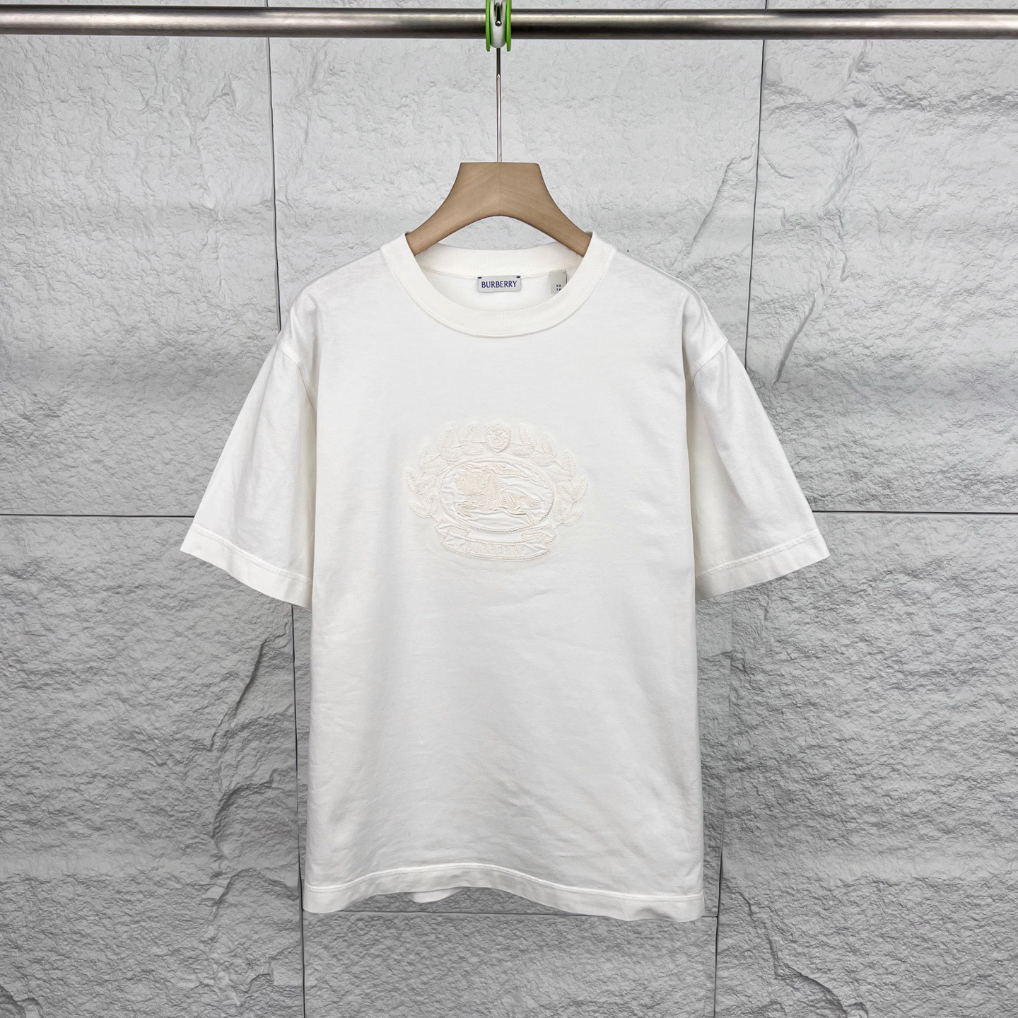 99新 BURBERRY/博柏利 XS码/白色马术徽标刺绣短袖T恤/15710426