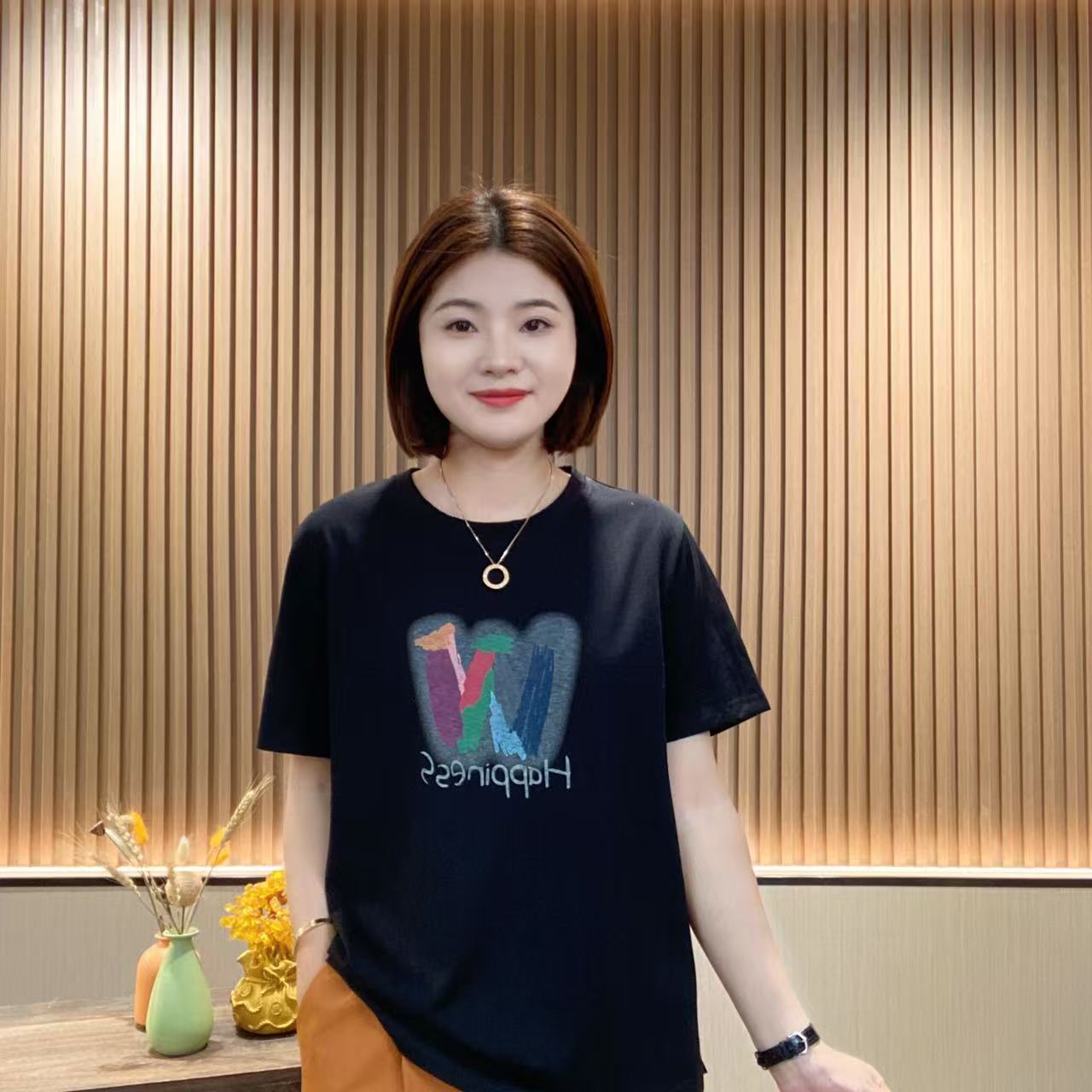 【夏季短袖】时尚百搭字母w无感印花装饰休闲短袖T恤X26286