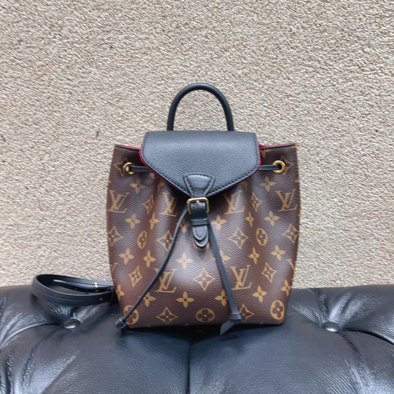 99新 LouisVuitton/路易威登 Montsouris bb 老花双肩背包小号
