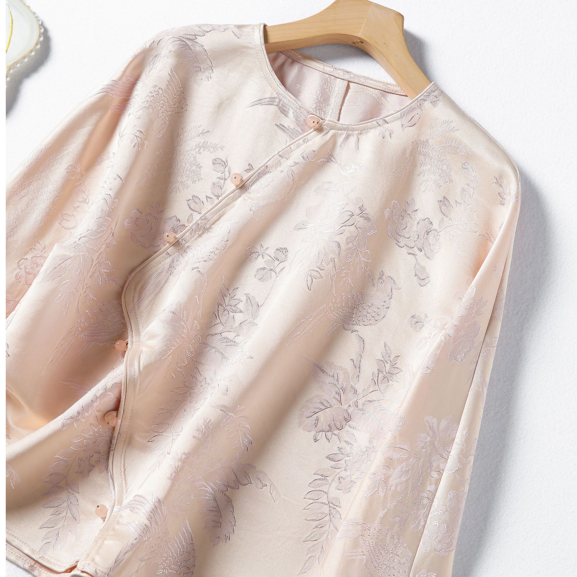 新中式上新茶服长袖春季复古宽松文艺中国风民国风提花