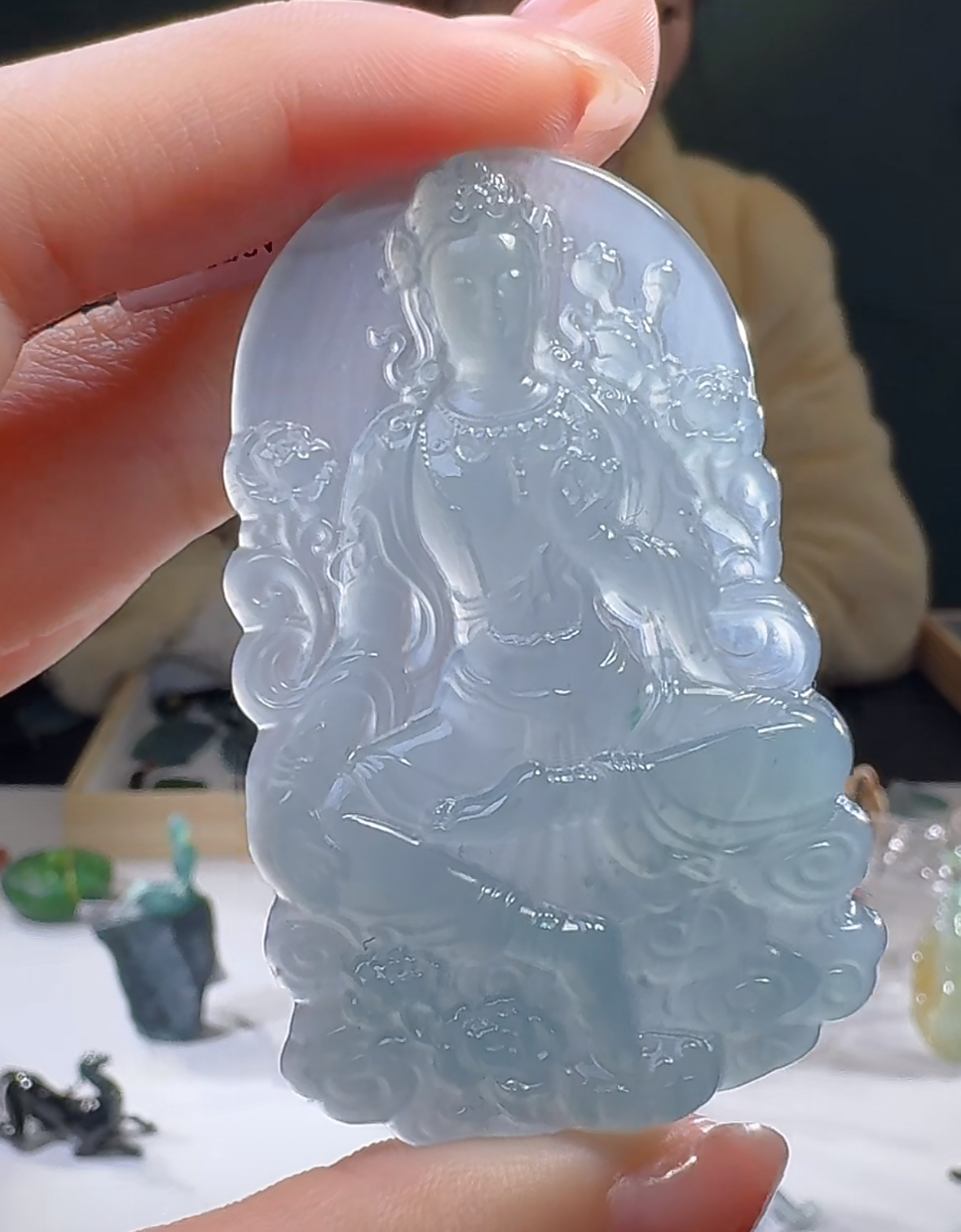 天然A货翡翠度母