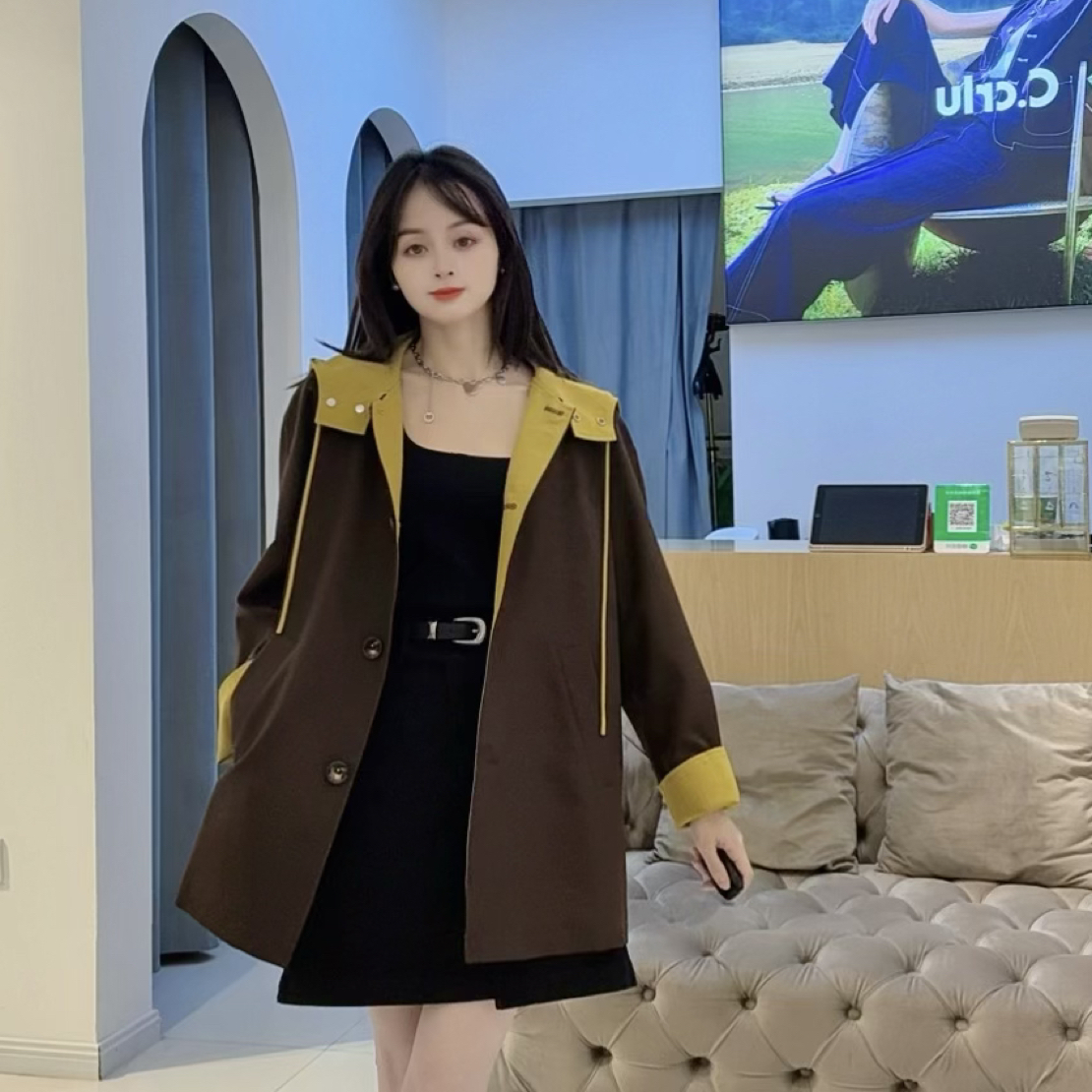 C.crlu可路莎 双色风衣 25秋新款