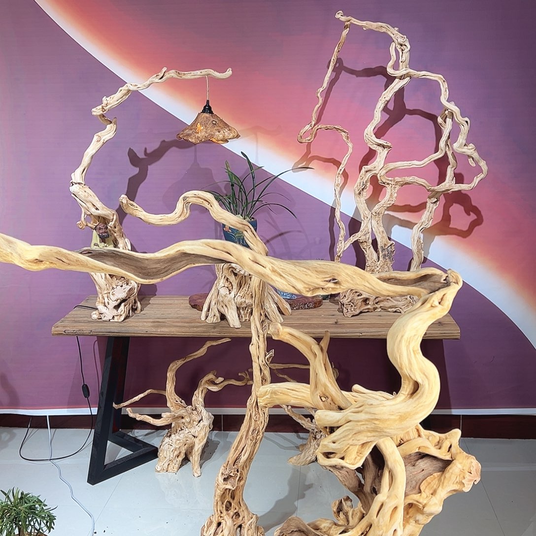 听***！木天然杜鹃根根艺摆件