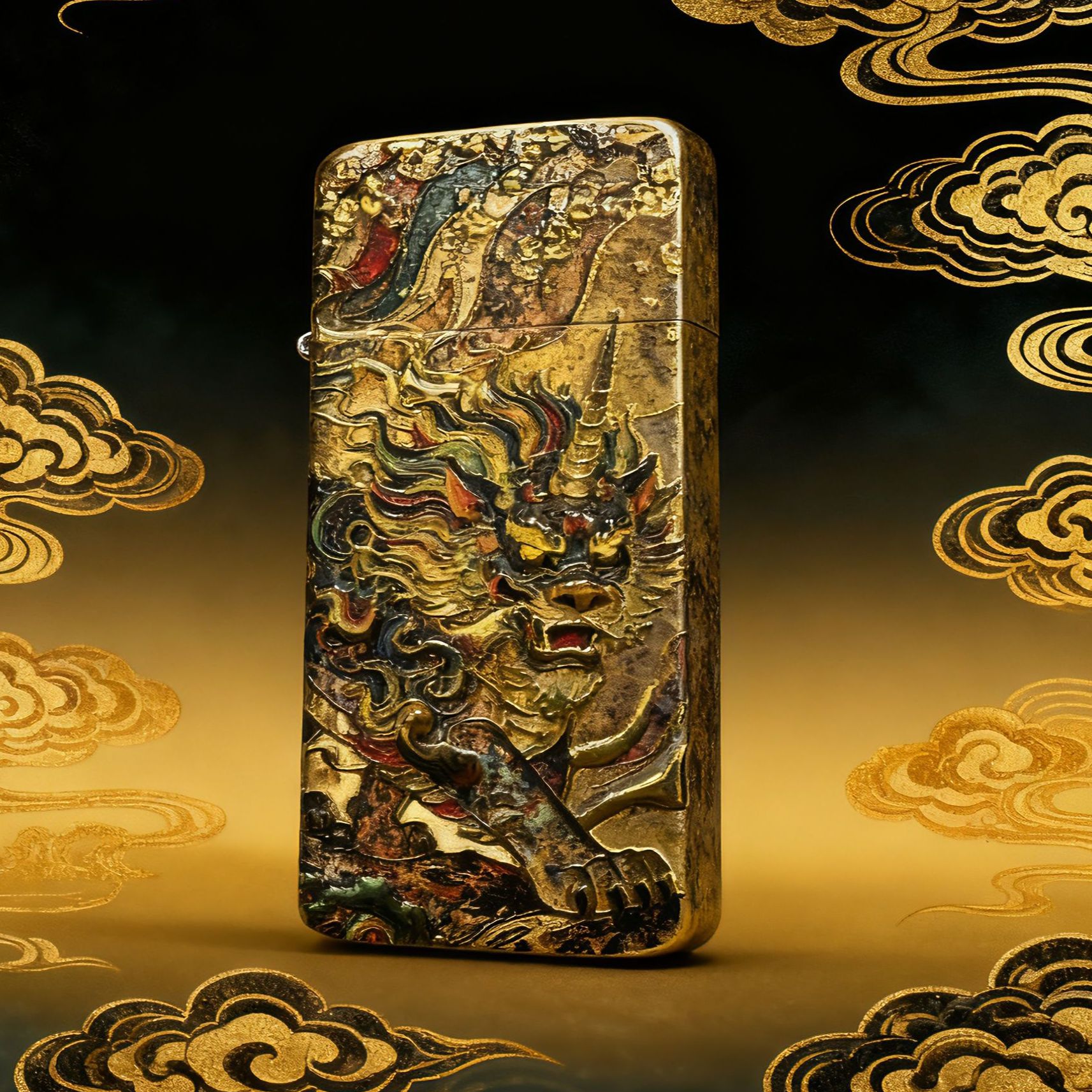 超薄3d鎏金神兽谛听窄机 煤油机（配官方礼盒证书）Y