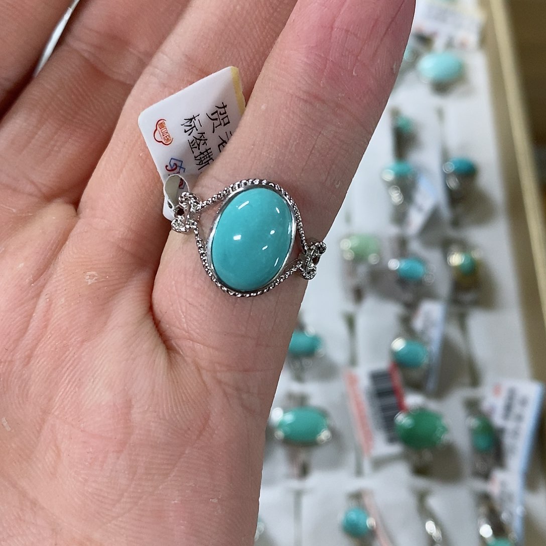绿松石珠宝奇石银S925镶嵌