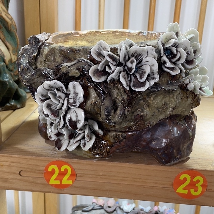 紫砂花盆景德镇陶瓷