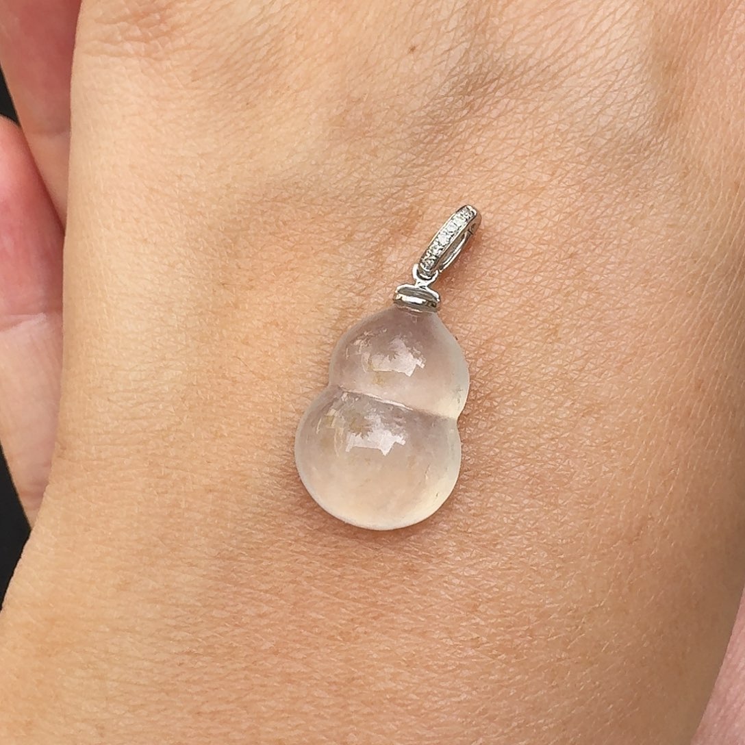 翡翠颈饰18K金镶嵌葫芦