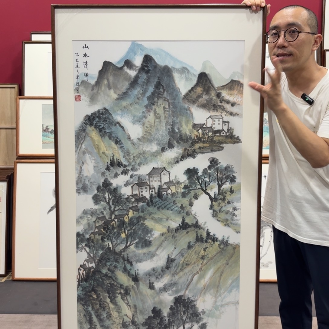 国画带框绘画160/80尺寸