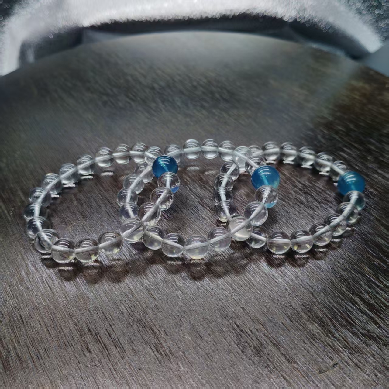 硕夏天然双AA级白水晶9mm+设计款手链多样性发其一SX0932