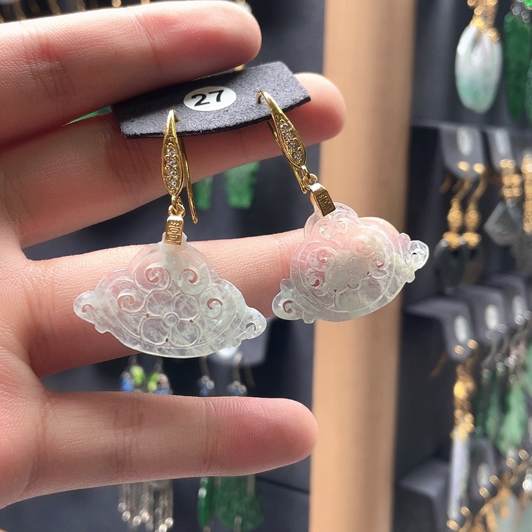翡翠未镶嵌耳饰翡翠