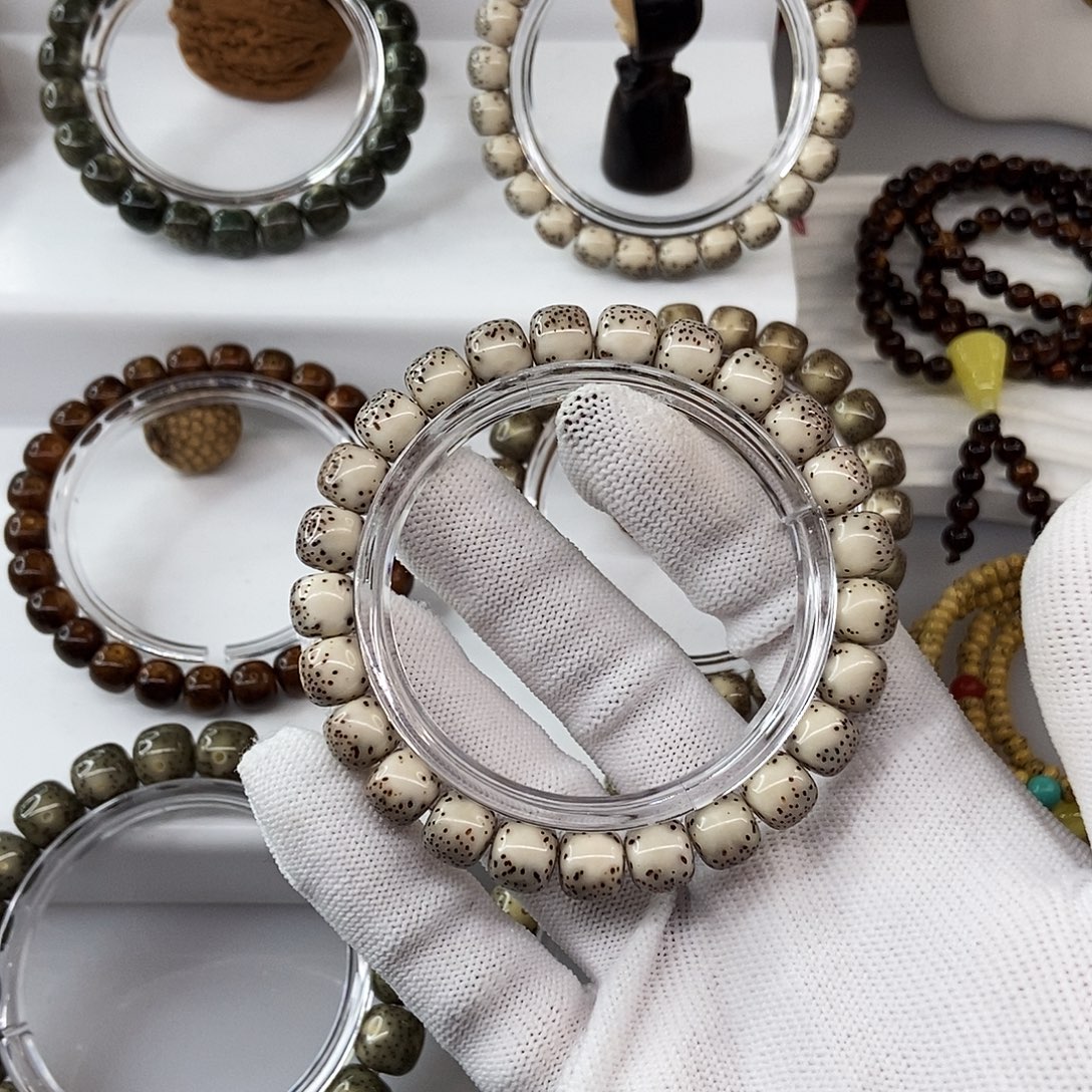 星月菩提手串9灰粉河豚30