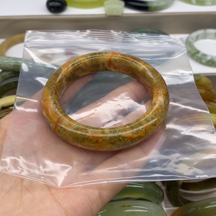 蛇纹石玉合金手镯不退不换