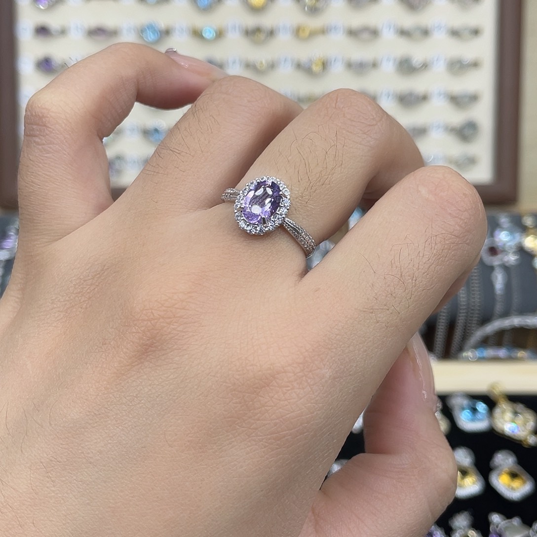 银S925镶嵌戒指紫晶