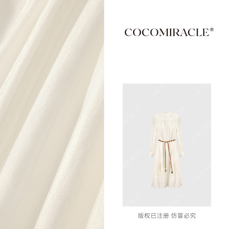 马雪儿【南法海岸】春季波西米亚V领系带大摆长款连衣裙LYQ8110