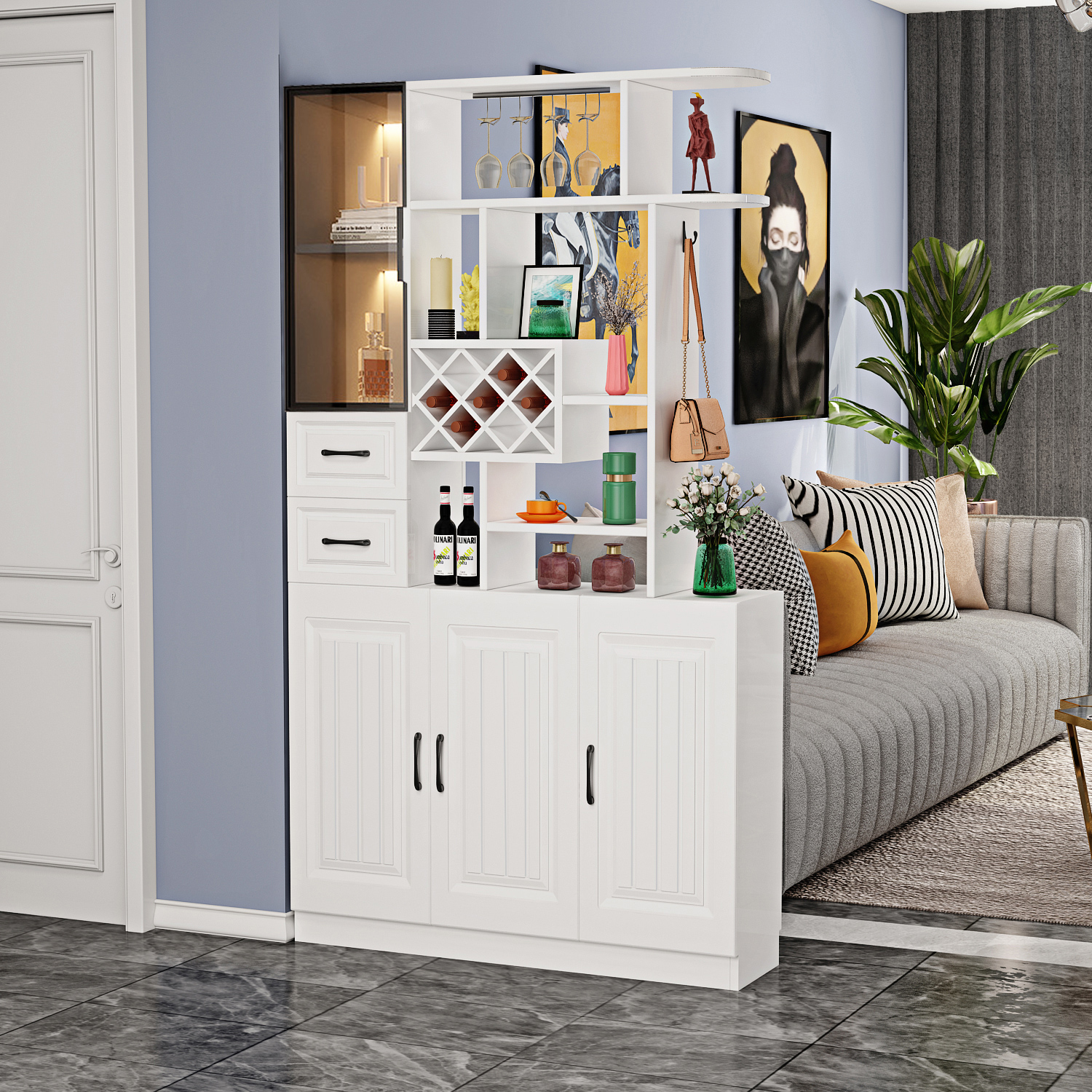 隔断柜客厅酒柜进门玄关柜鞋柜一体家用门口带屏风入户玄关隔断一