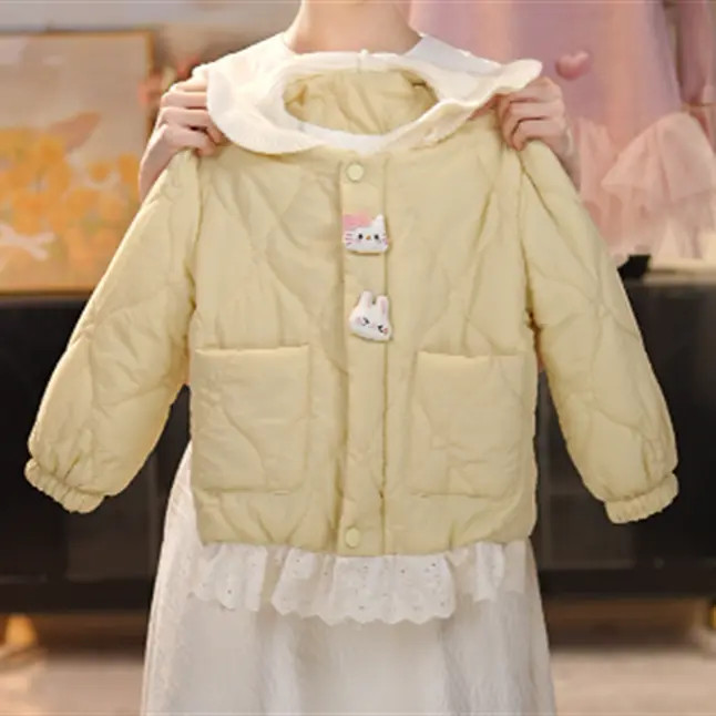 MOMOCO冬季2025新款女童可爱玩偶加棉连帽棉服外套77830125006